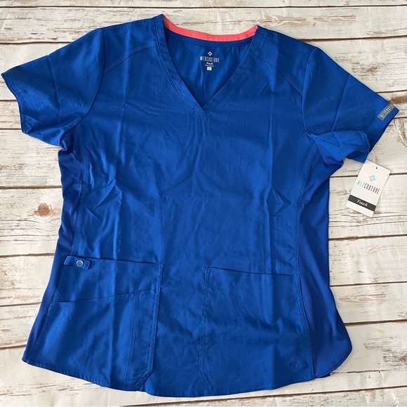 Med couture Touch Royal Blue Scrubs Med pants Large top scrub set nwt - Picture 15 of 16